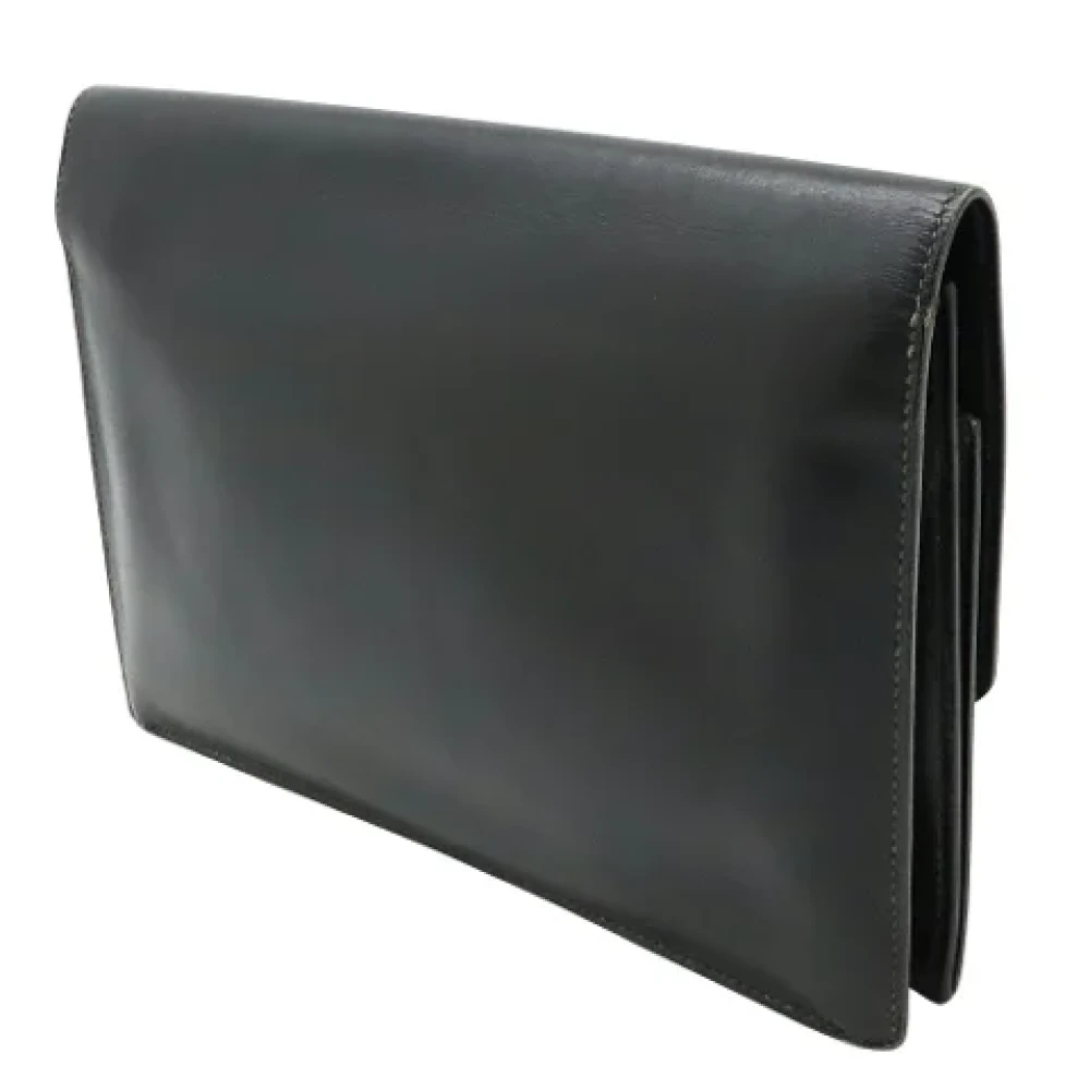 Hermès Vintage Pre-owned Leather clutches Black Dames