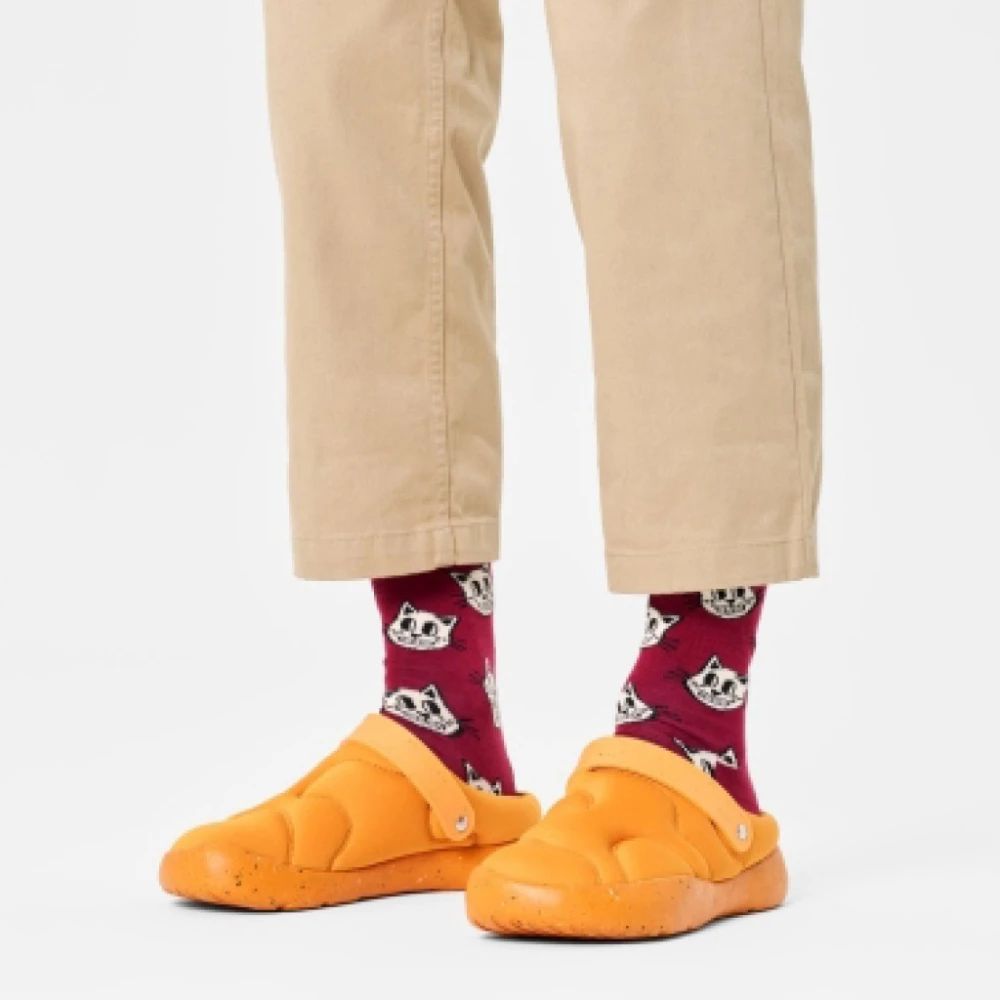 Happy Socks Katoenen Sokken met Kattenpatroon Red Heren
