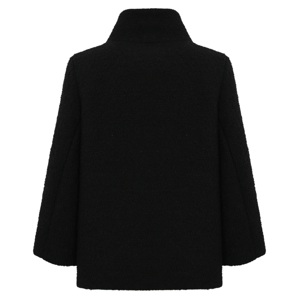 Fay Zwarte wollen boucle jas Black Dames