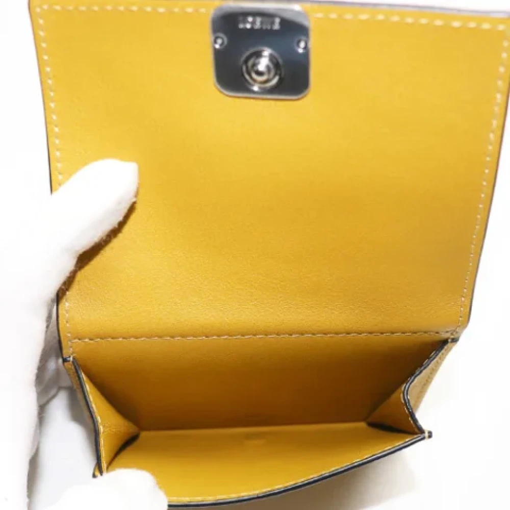 Loewe Pre-owned Leather wallets Yellow Dames