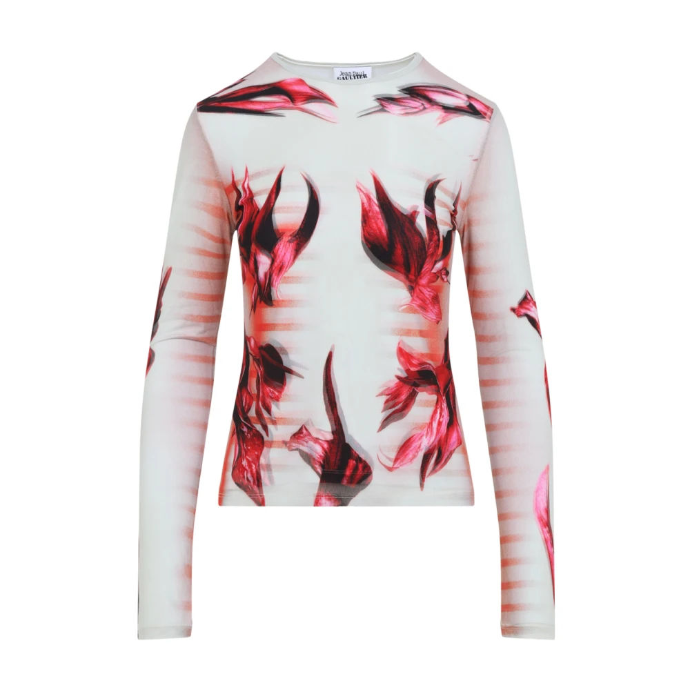 Jean Paul Gaultier Gedrukte Gelaagde Lange Mouw Top Multicolor Dames