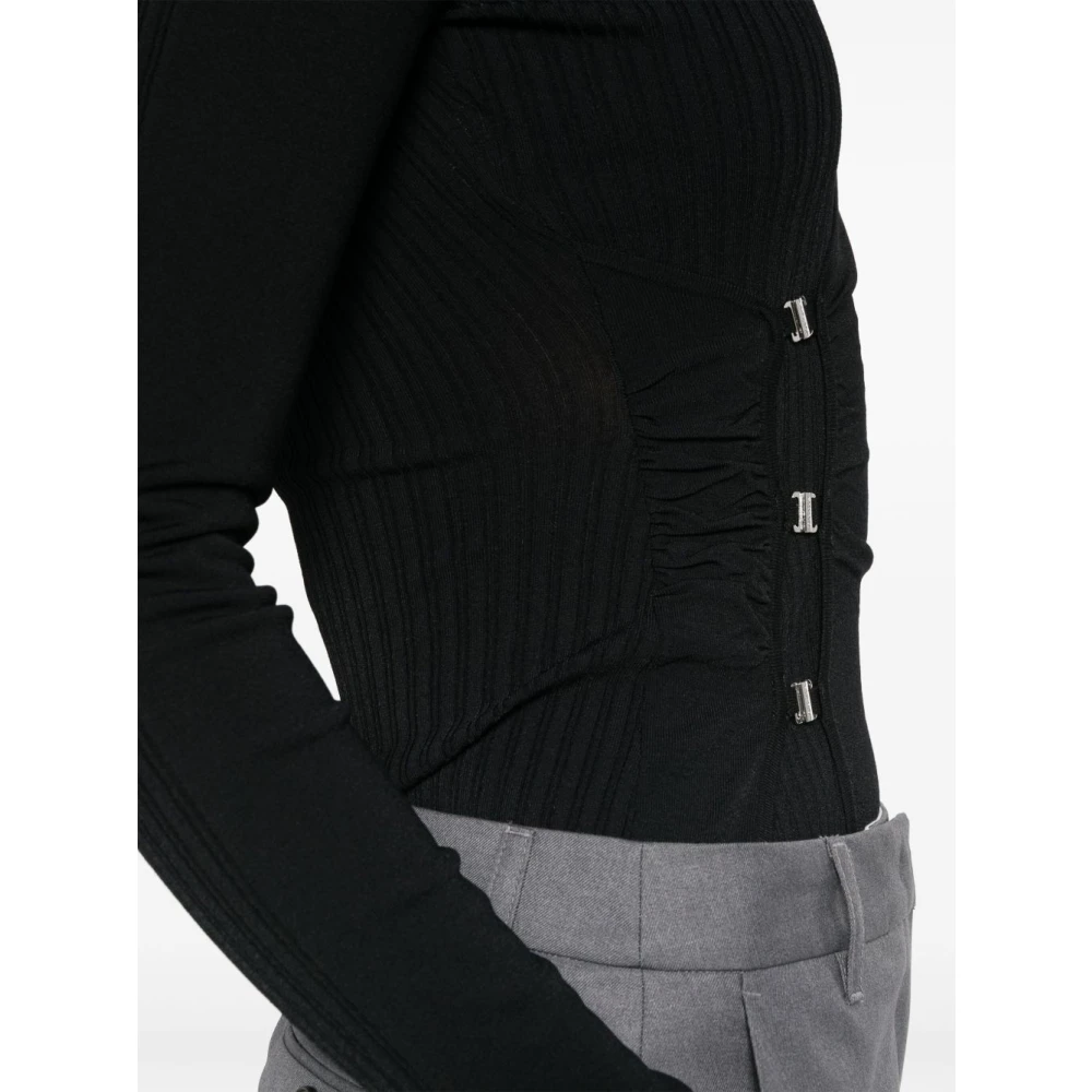 pinko Zwarte viscose polyester trui Black Dames
