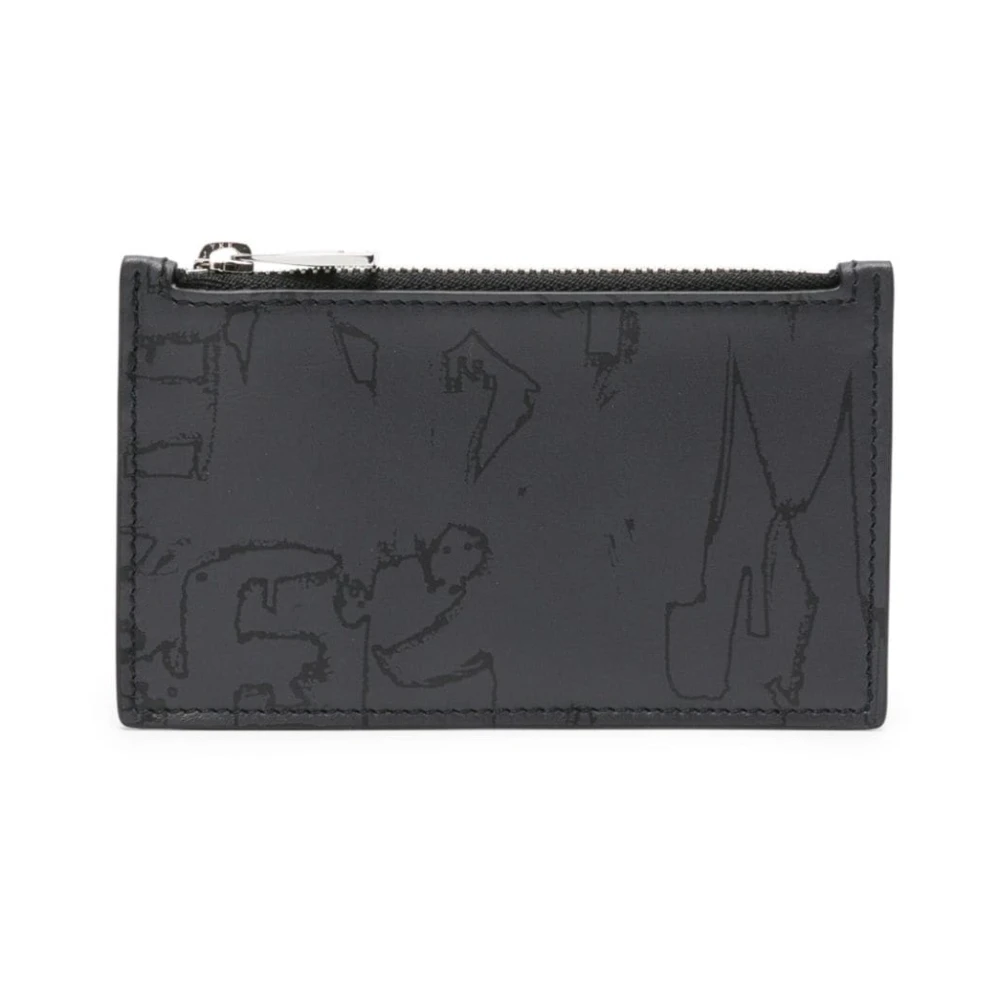 Alexander mcqueen Zwarte Clutch Kaarthouder Rits Sluiting Black Heren