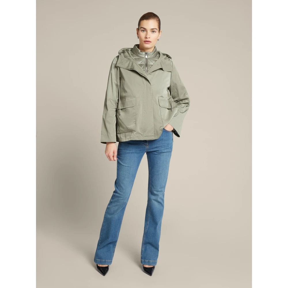 Elena Mirò Nylon Parka met Afneembare Vest Green Dames