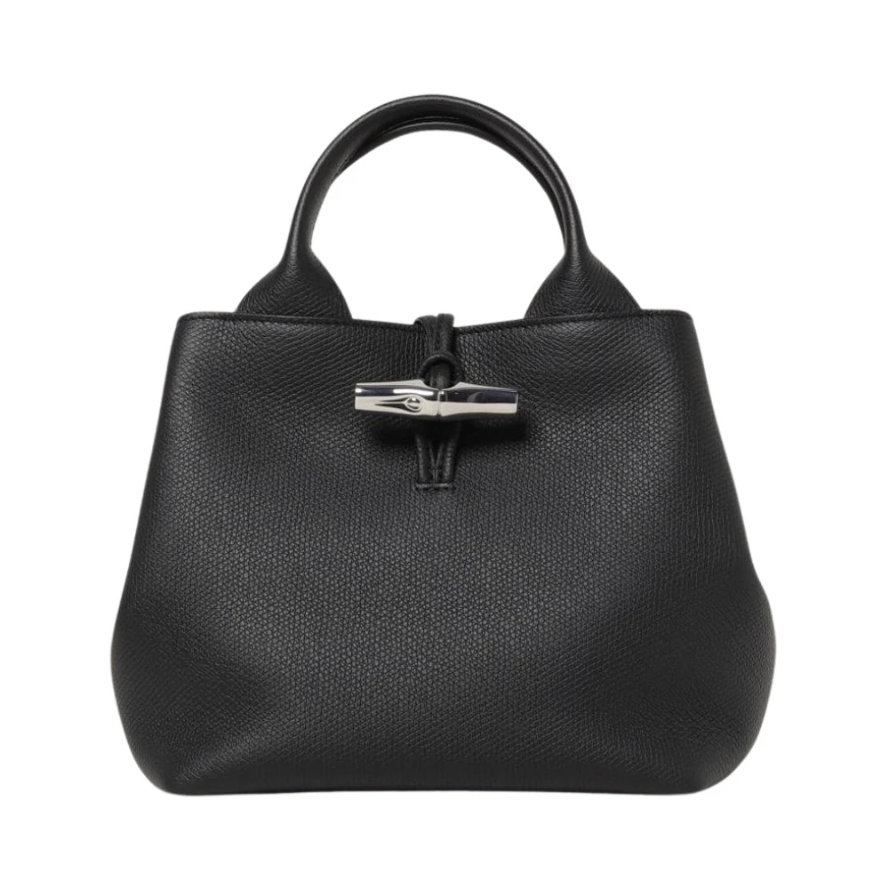 Longchamp Women's Black Leather Tote Bag