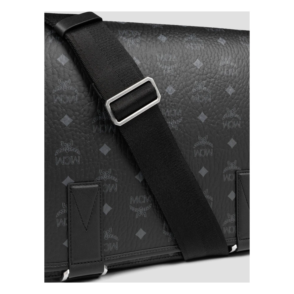 MCM Aren Messenger Tas in Visetos Black Dames