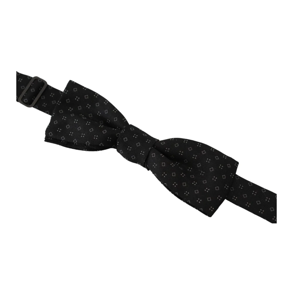 Dolce & Gabbana Klassieke Zwarte Zijden Vlinderdas Black Heren