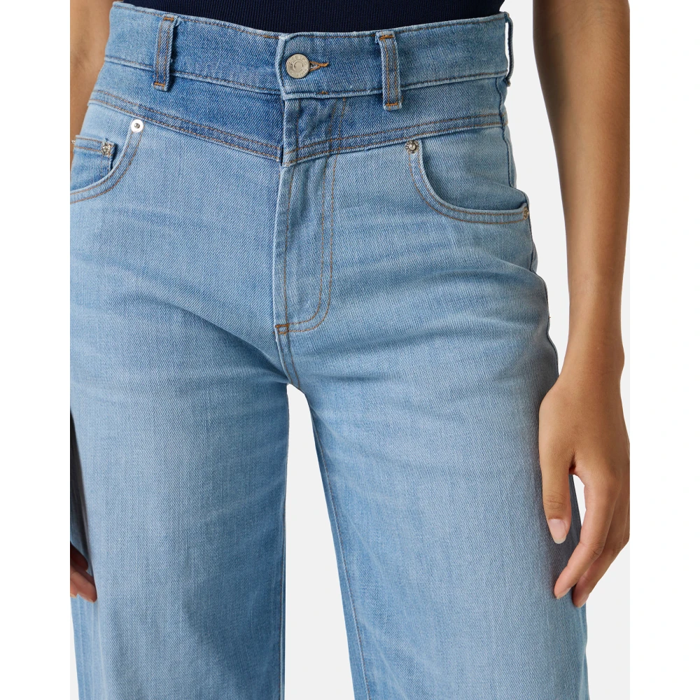 Iceberg 5-pocket broek met wijde pijpen in indigo denim Blue Dames