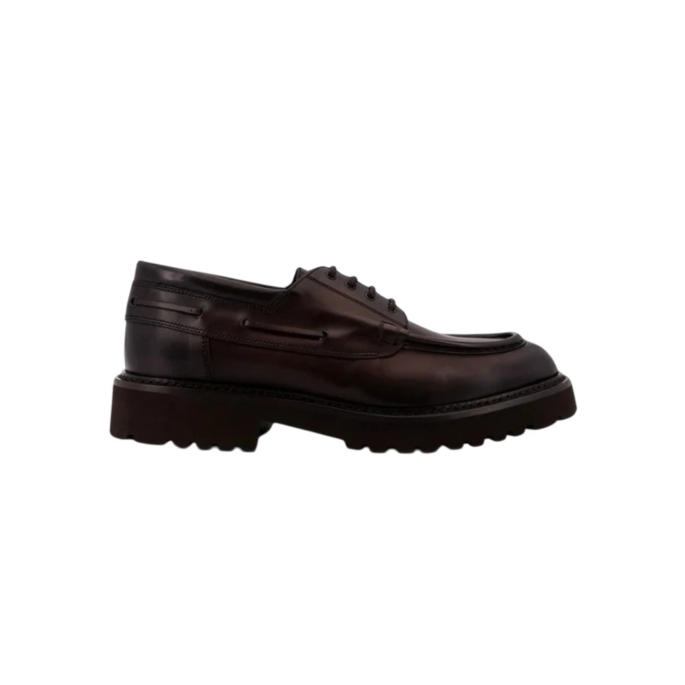 Doucal's Men's Brown Laced Shoes, 8 1/2 Uk, Leather Lace-Up Shoes