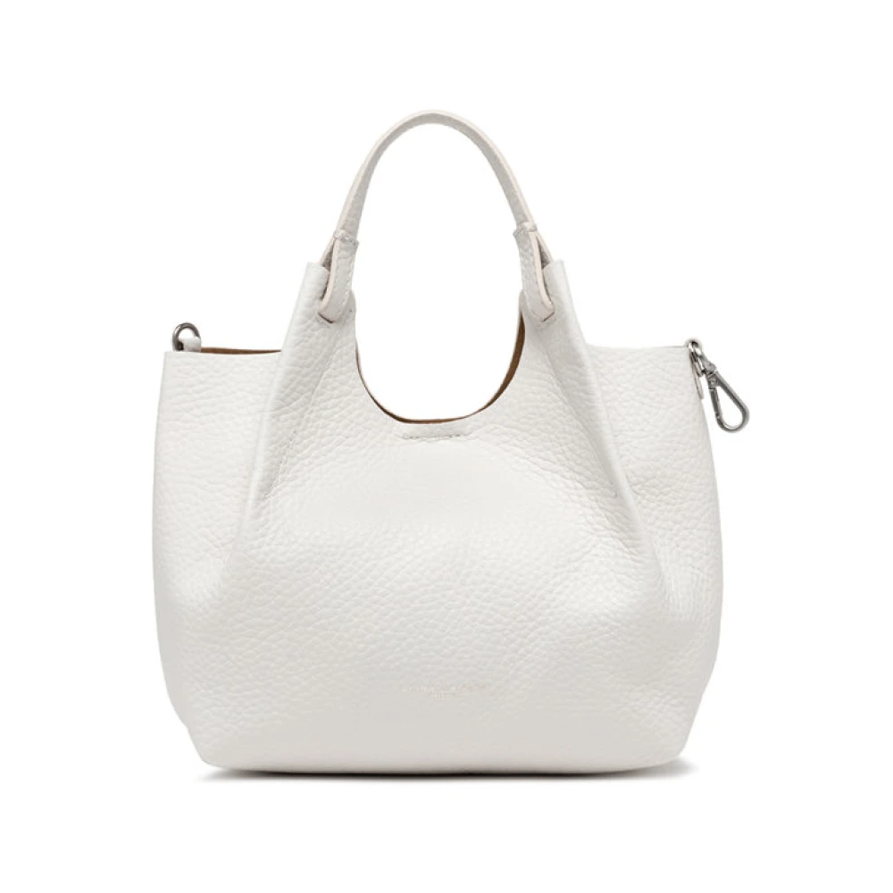Gianni Chiarini Dubbele leren handtas met magneetsluiting White Dames