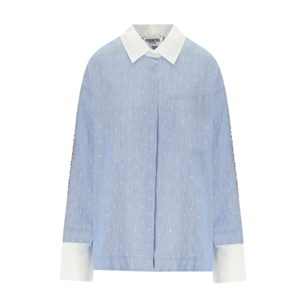 Essentiel Antwerp Lichtblauwe Harkle Shirt met Geborduurde Details Blue Dames