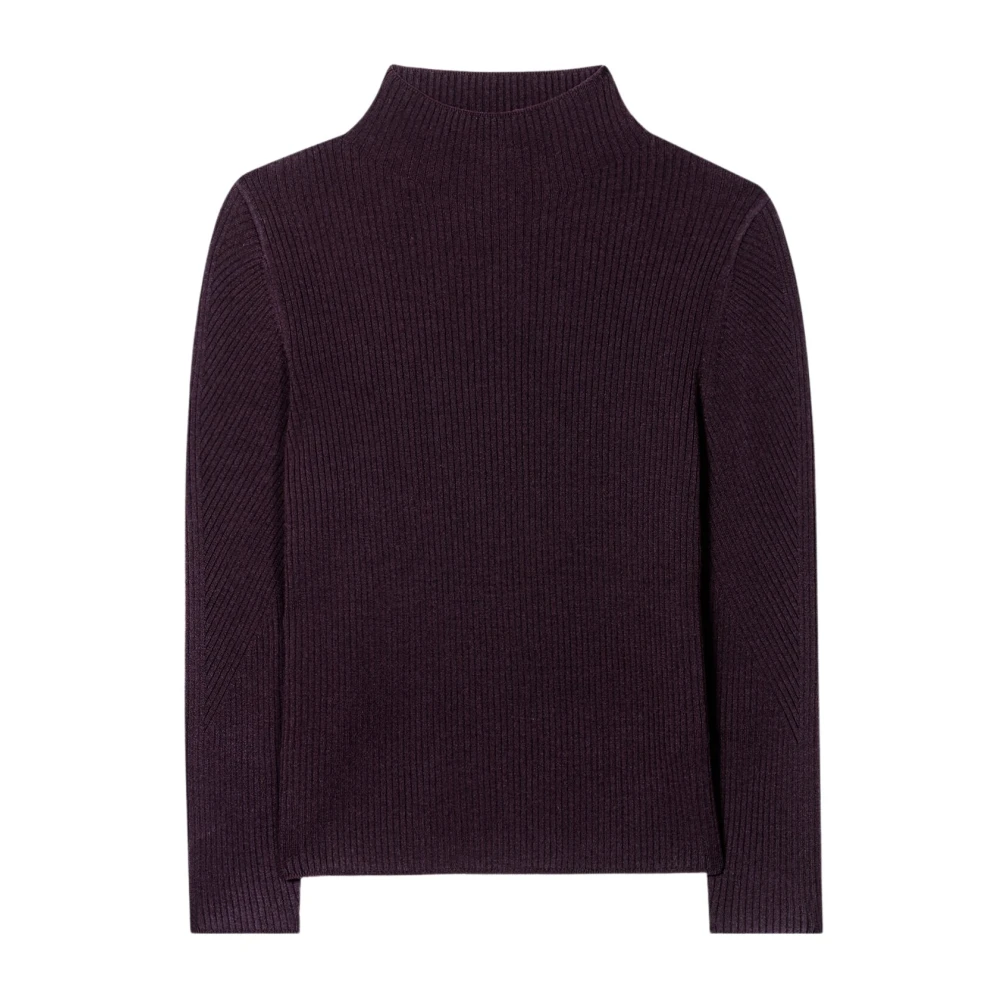 LUISA CERANO Burgundy Ribbed Pullover Red Dames