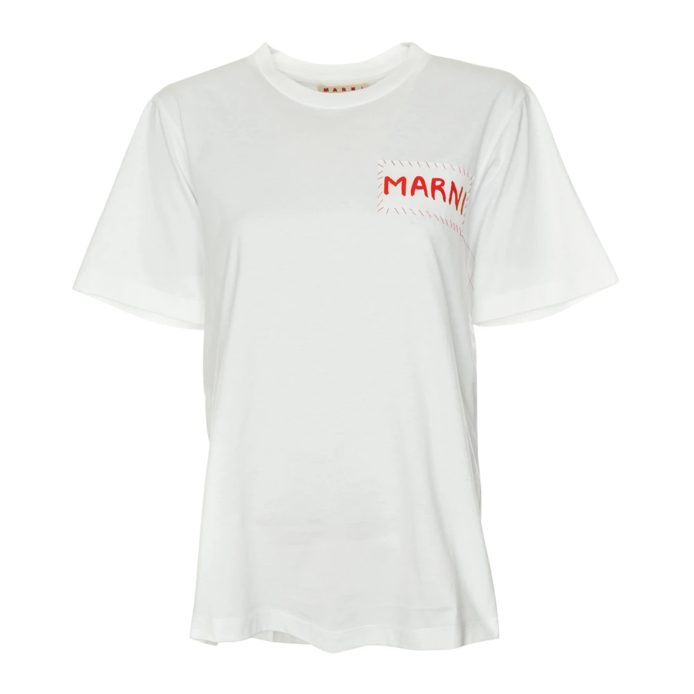 Marni Casual T-shirt met logo-applicatie White Heren