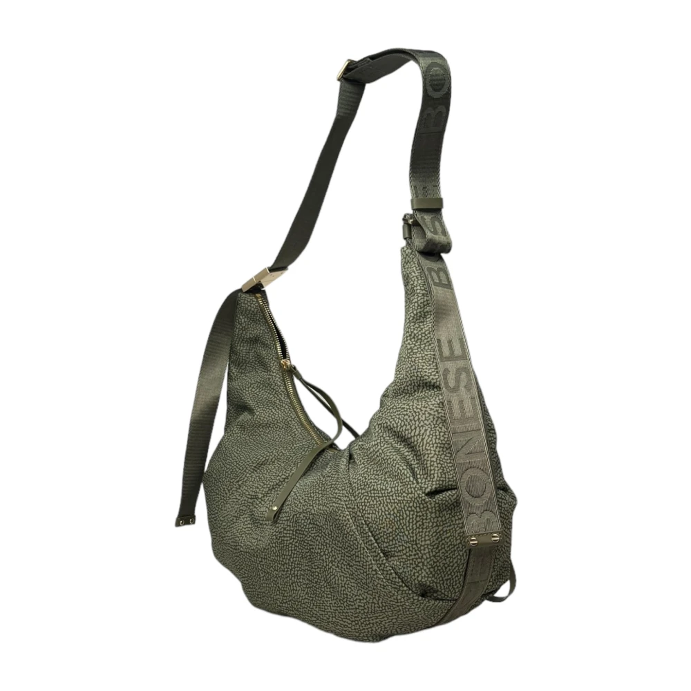 Borbonese Crossbody Hobo Tas Green Dames