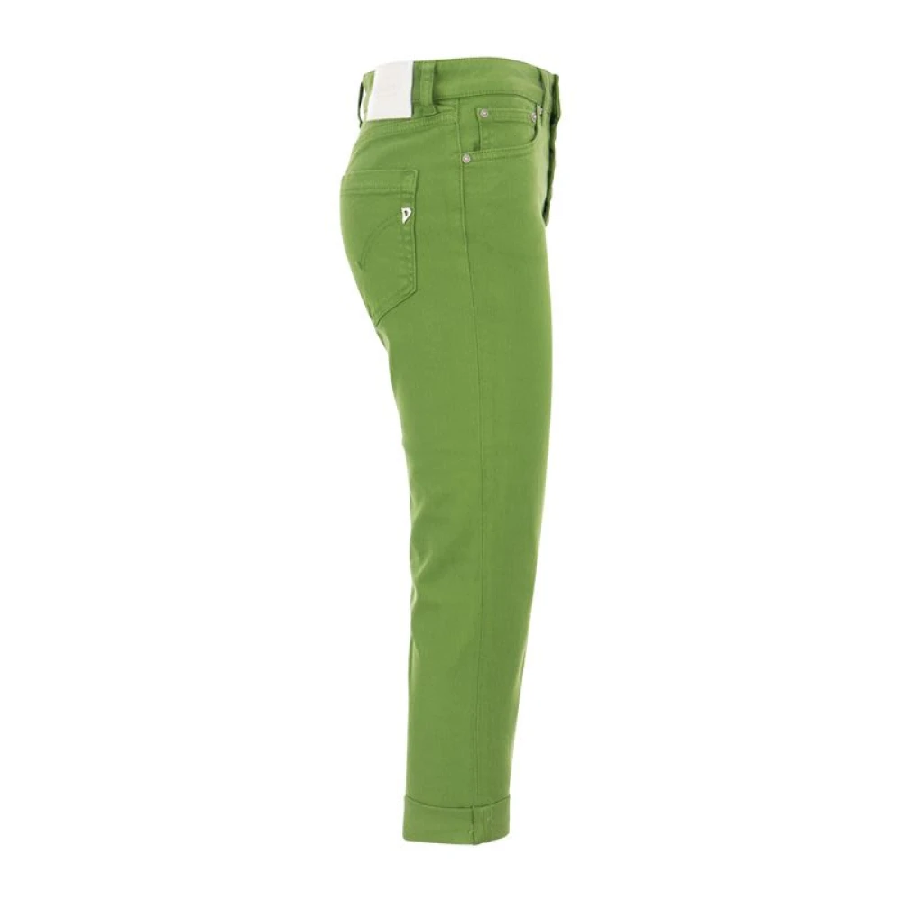Dondup Wijde Cropped Jeans Green Dames