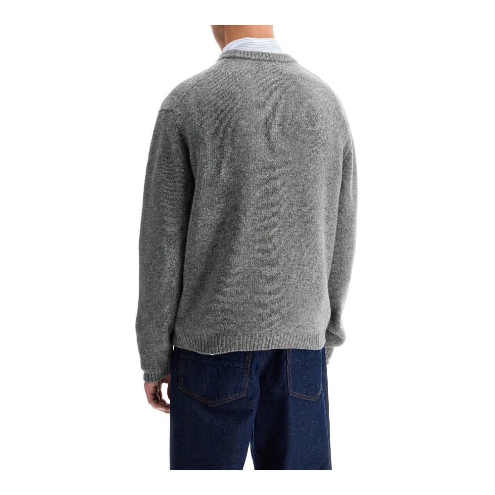 Maison Kitsuné Vos Intarsia Trui Breigoed Gray Heren