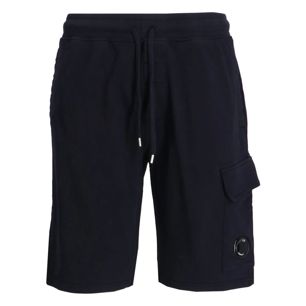 C.p. Company Blå Fleece Cargo Shorts Blue, Herr