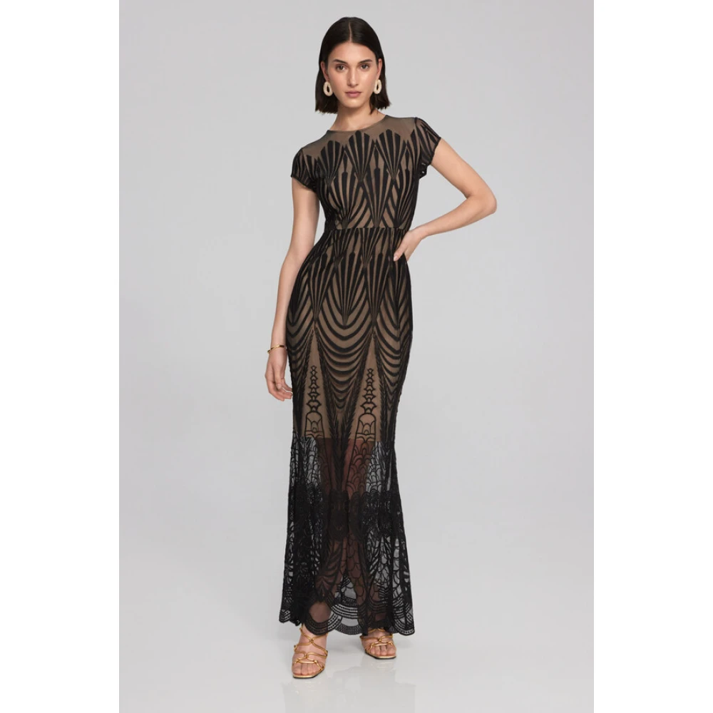 Joseph Ribkoff Elegante Maxi Jurk voor Vrouwen Black Dames