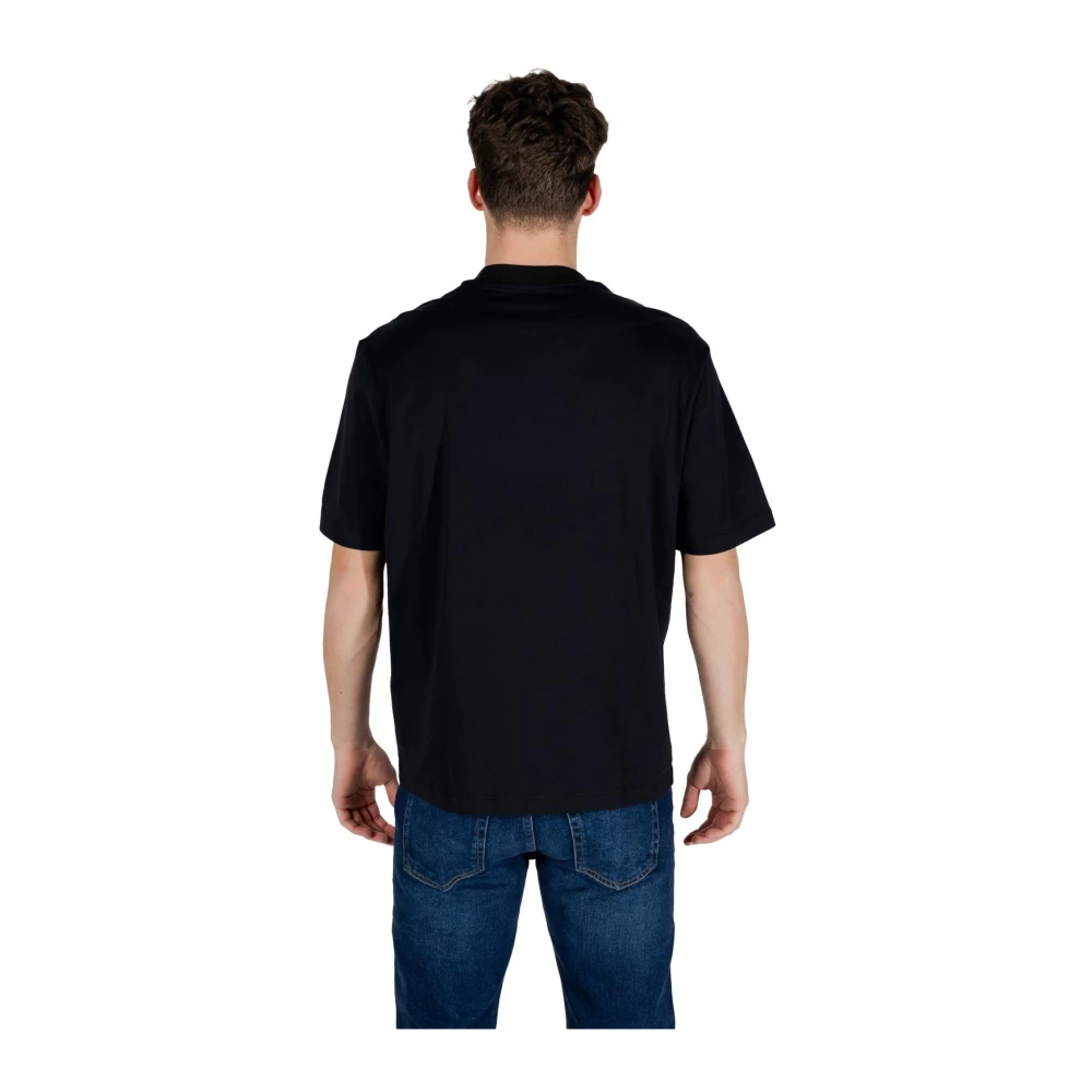 Armani Exchange Blauw Rondhals T-Shirt van Katoen Blue Heren