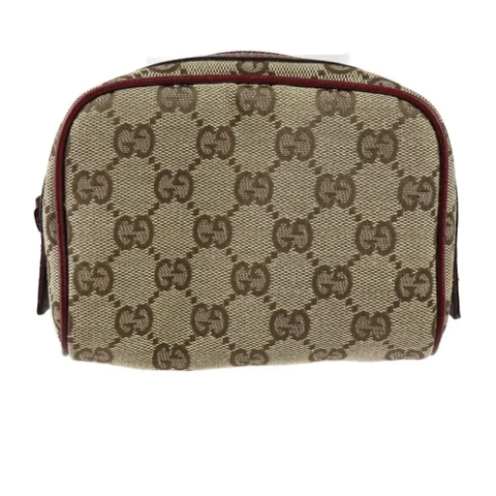 Gucci Vintage Pre-owned Canvas clutches Beige Dames