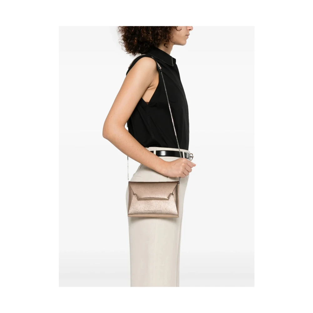 BRUNELLO CUCINELLI Goudkleurige Schoudertas met Magnetische Sluiting Yellow Dames