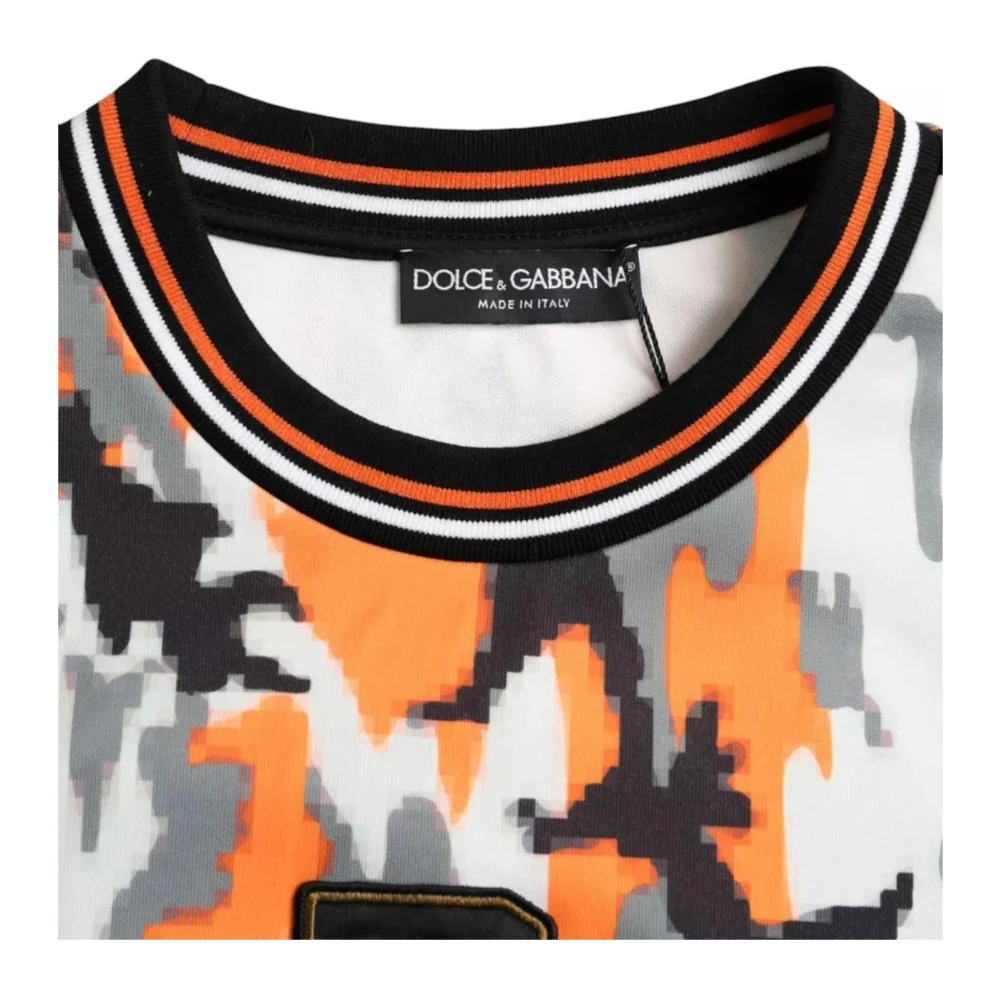Dolce & Gabbana Camouflage Crew Neck Sweater Multicolor Heren