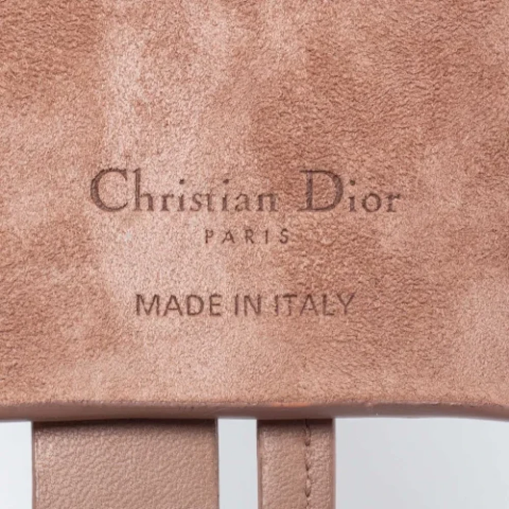 Dior Vintage Pre-owned Leather home-office Beige Dames