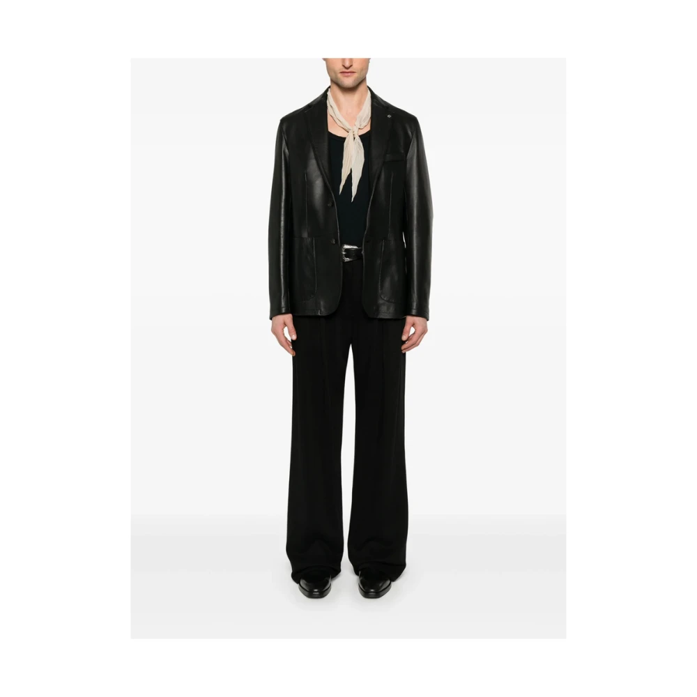 Tagliatore Leren bovenkleding Black Heren