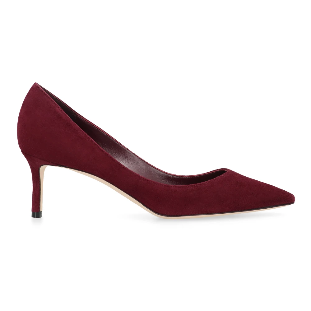 Jimmy Choo Women's Red Pumps, 2 Uk, Pointy Toe Suede Stiletto Heels Pumps