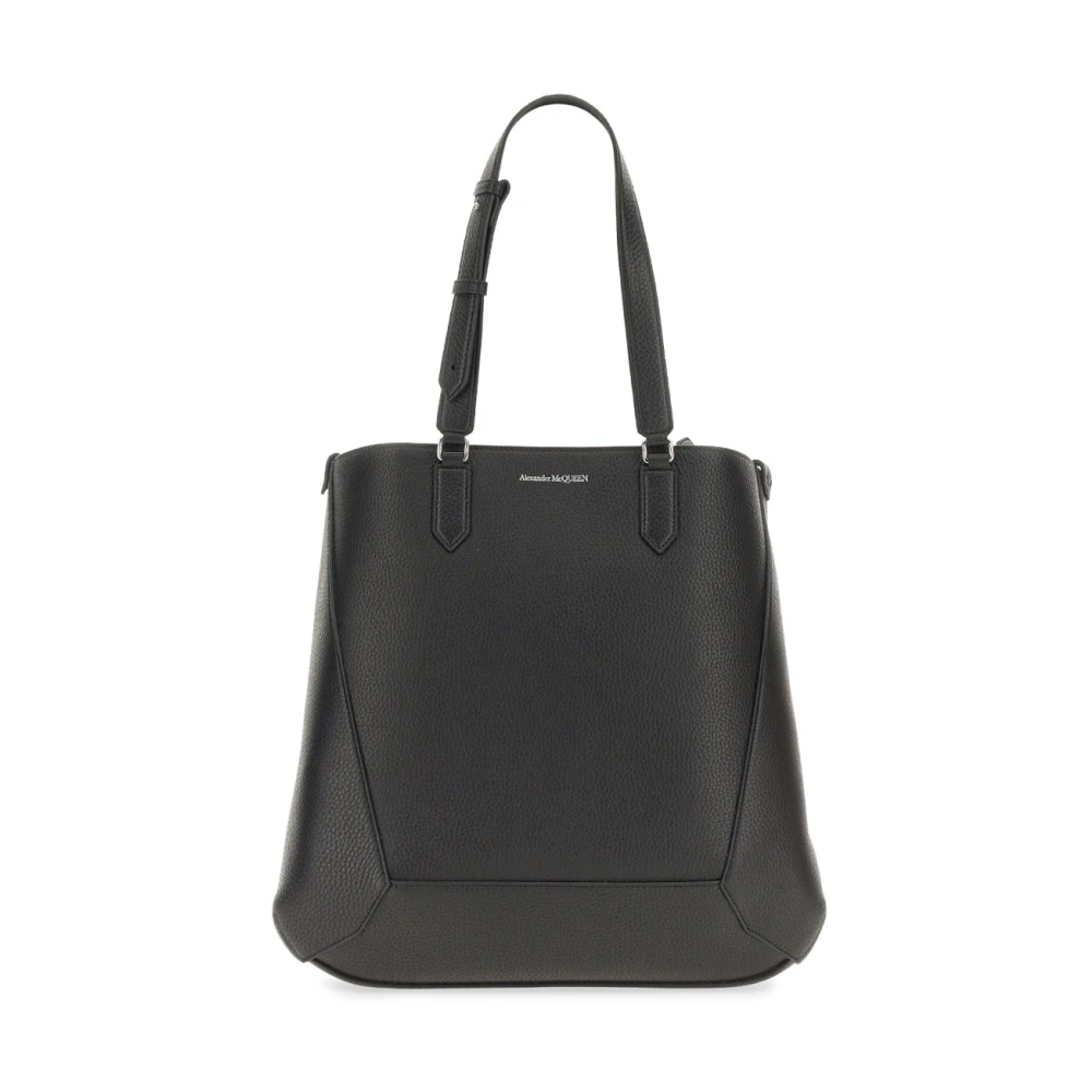 Alexander McQueen Läder Edge Toteväska Tillverkad i Italien Black, Herr