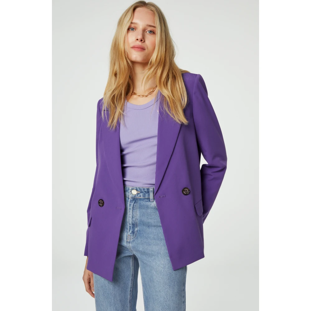 Fabienne Chapot Paarse blazer met klieke kraag Purple Dames