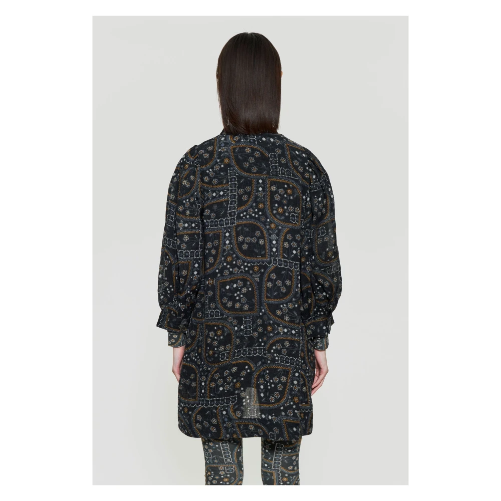 Antik batik Elie print jurk Black Dames
