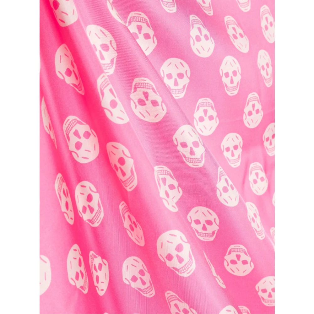 alexander mcqueen Skull Logo Zijden Sjaal Pink Dames