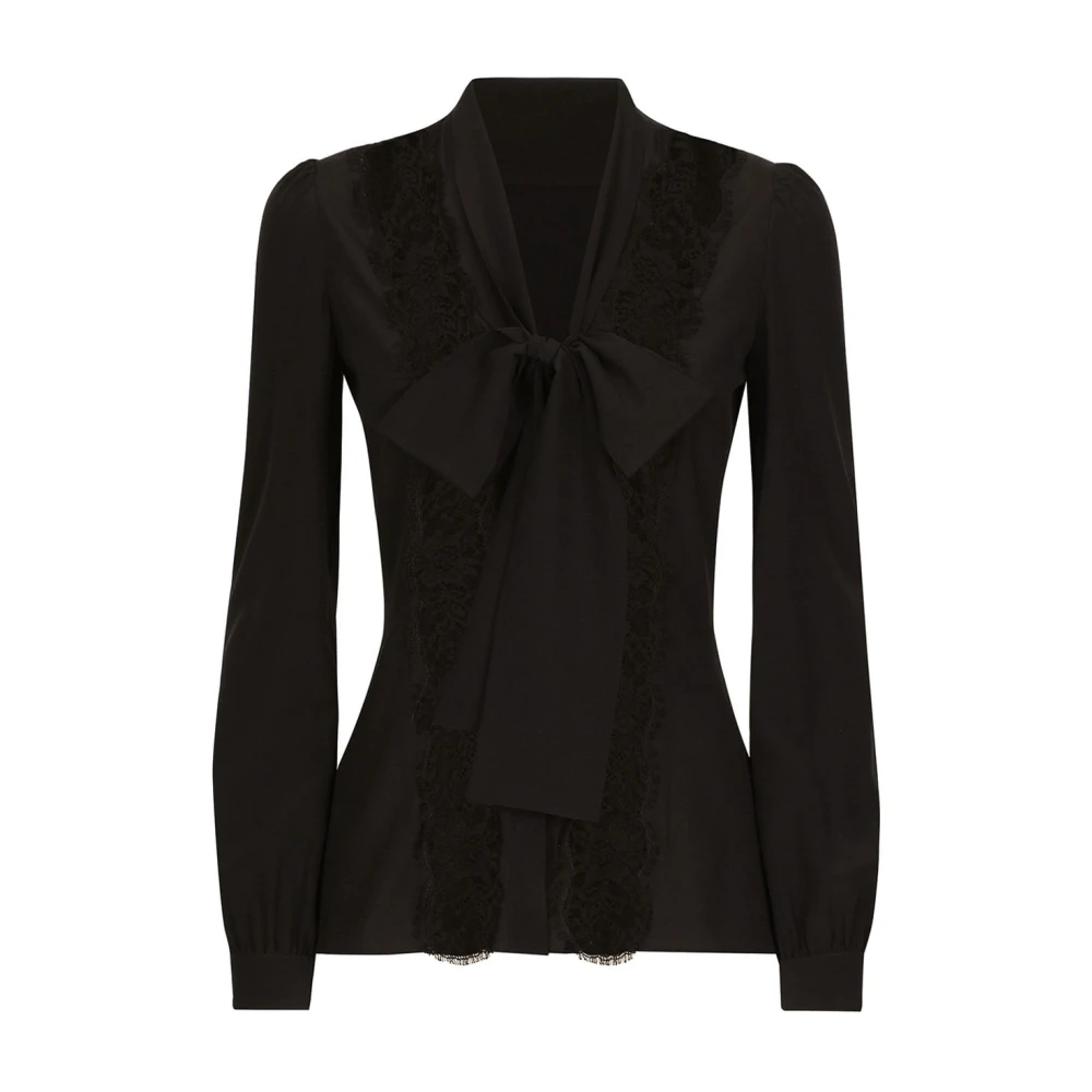 Dolce & Gabbana Casual Katoenen Shirt in Zwart Black Dames