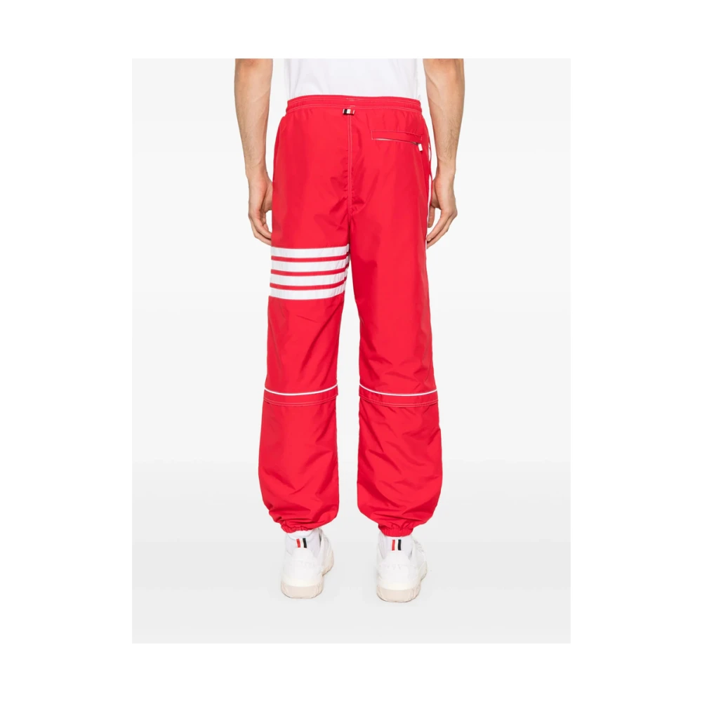 Thom Browne Rode Ripstop Panel Joggers Red Heren