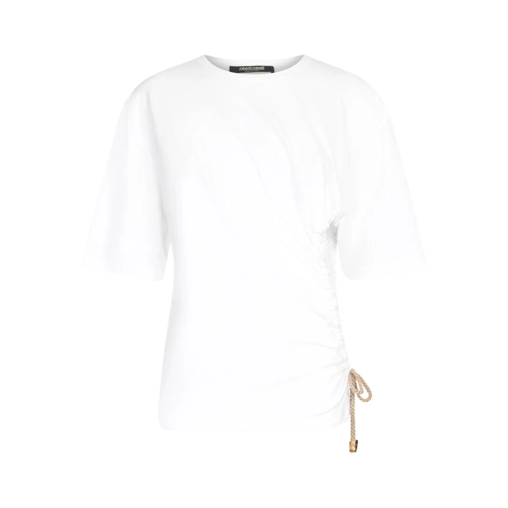 Roberto Cavalli Women's White Knot Design T-Shirt