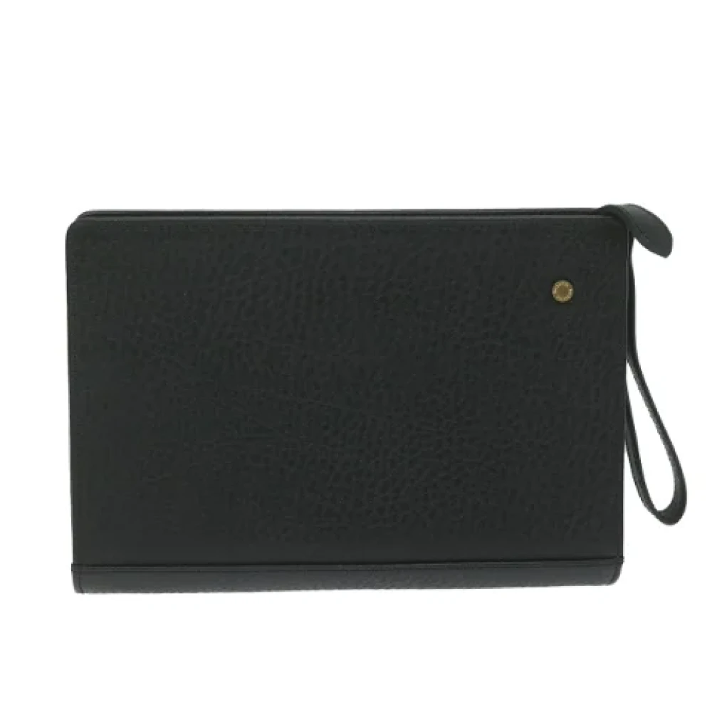 Burberry Vintage Pre-owned Leather clutches Black Dames