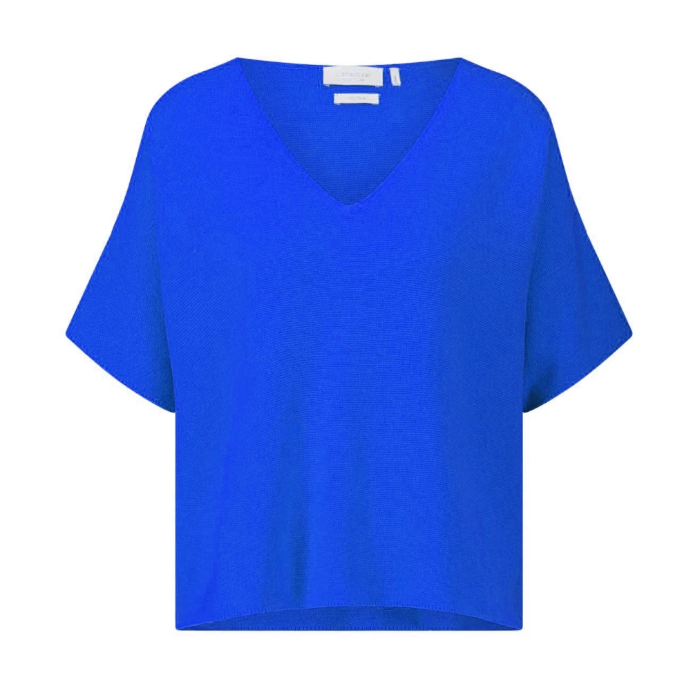 Rich & Royal Naadloos Kasjmiermix Gebreid Shirt Blue Dames