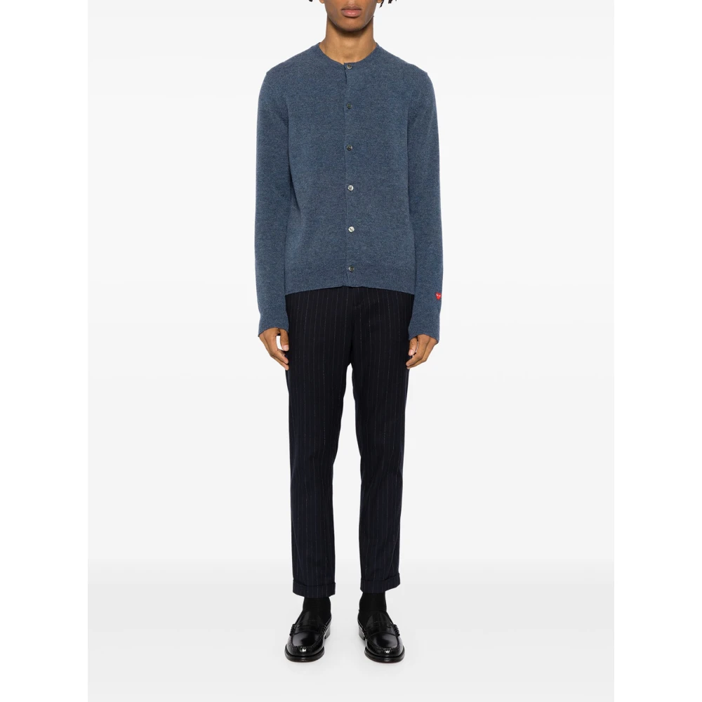 Comme des Garçons Play Logo Cardigan in Marineblauw Blue Heren