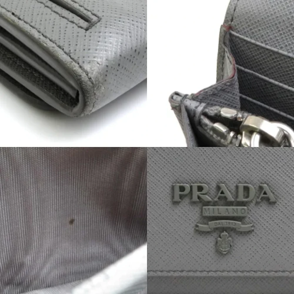 Prada Vintage Pre-owned Leather wallets Gray Unisex