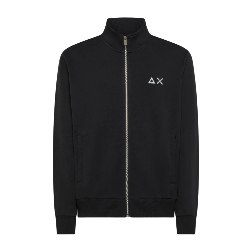 Sun68 Men's Black Zip-Throughs, 3XL, Track Zip Basic Fleece