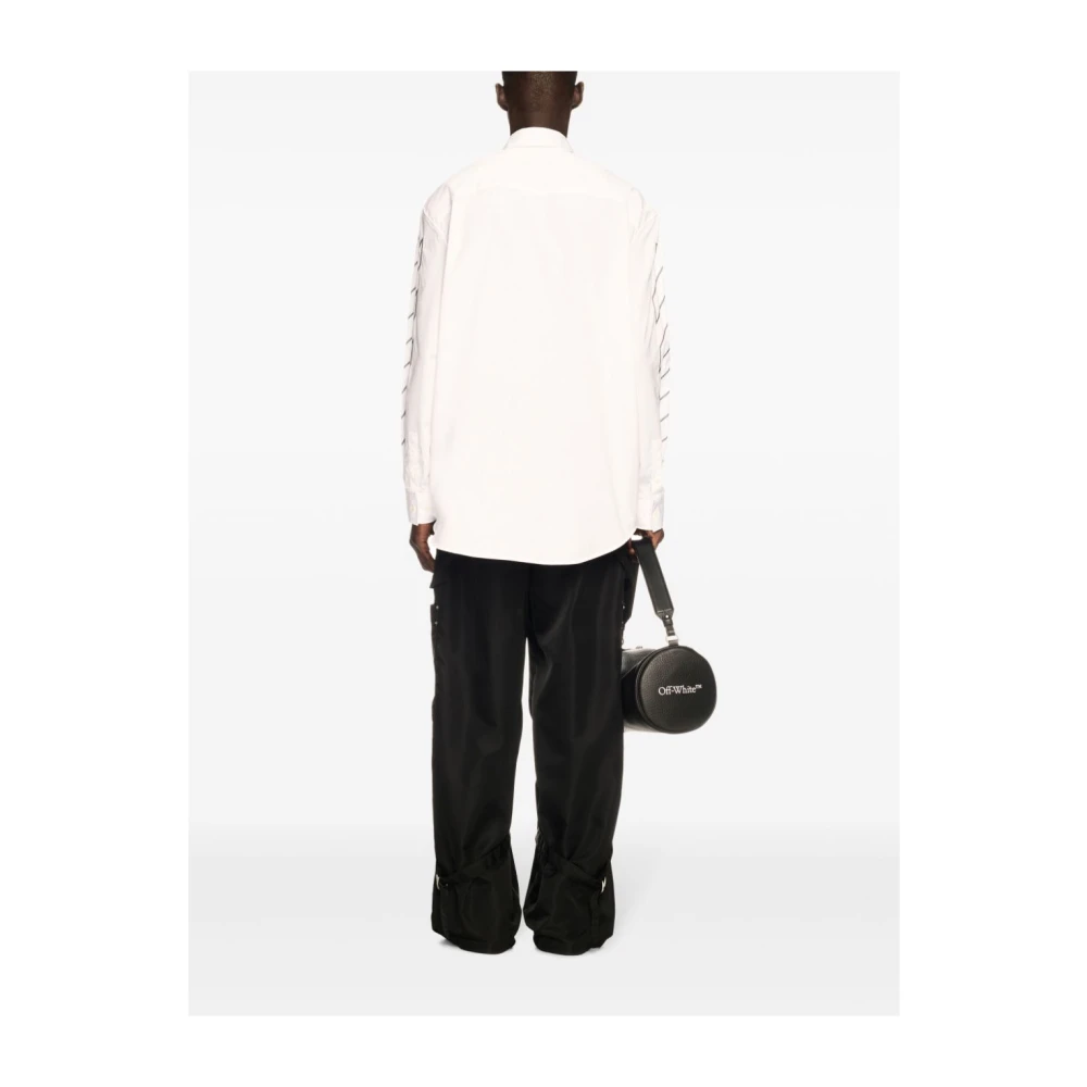 Off White Witte Button-Up Shirt met Logo White Heren