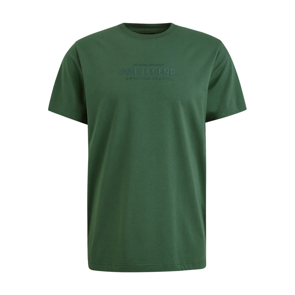 PME LEGEND Heren Polo's & T-shirts Short Sleeve R-neck Cotton Elastane Jersey Groen