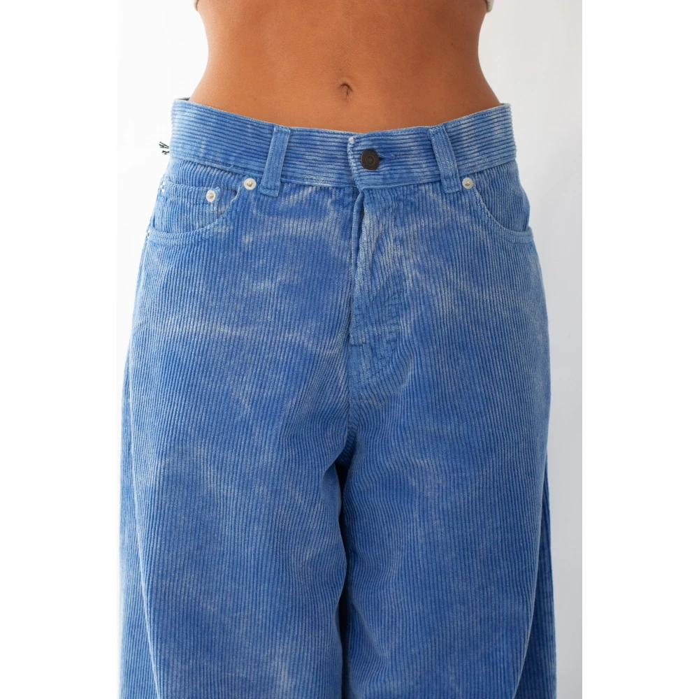 Haikure Velvet Washed Loose Jeans Blue Dames