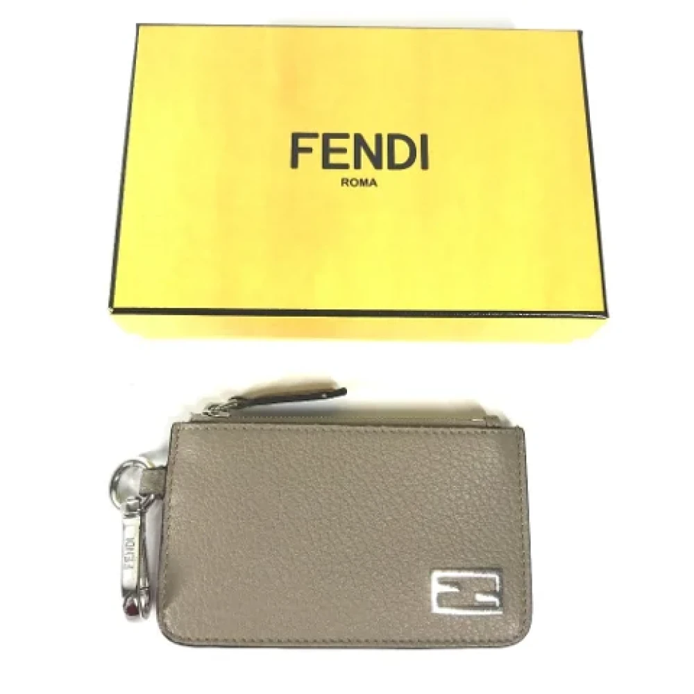 Fendi Vintage Pre-owned Leather wallets Beige Dames
