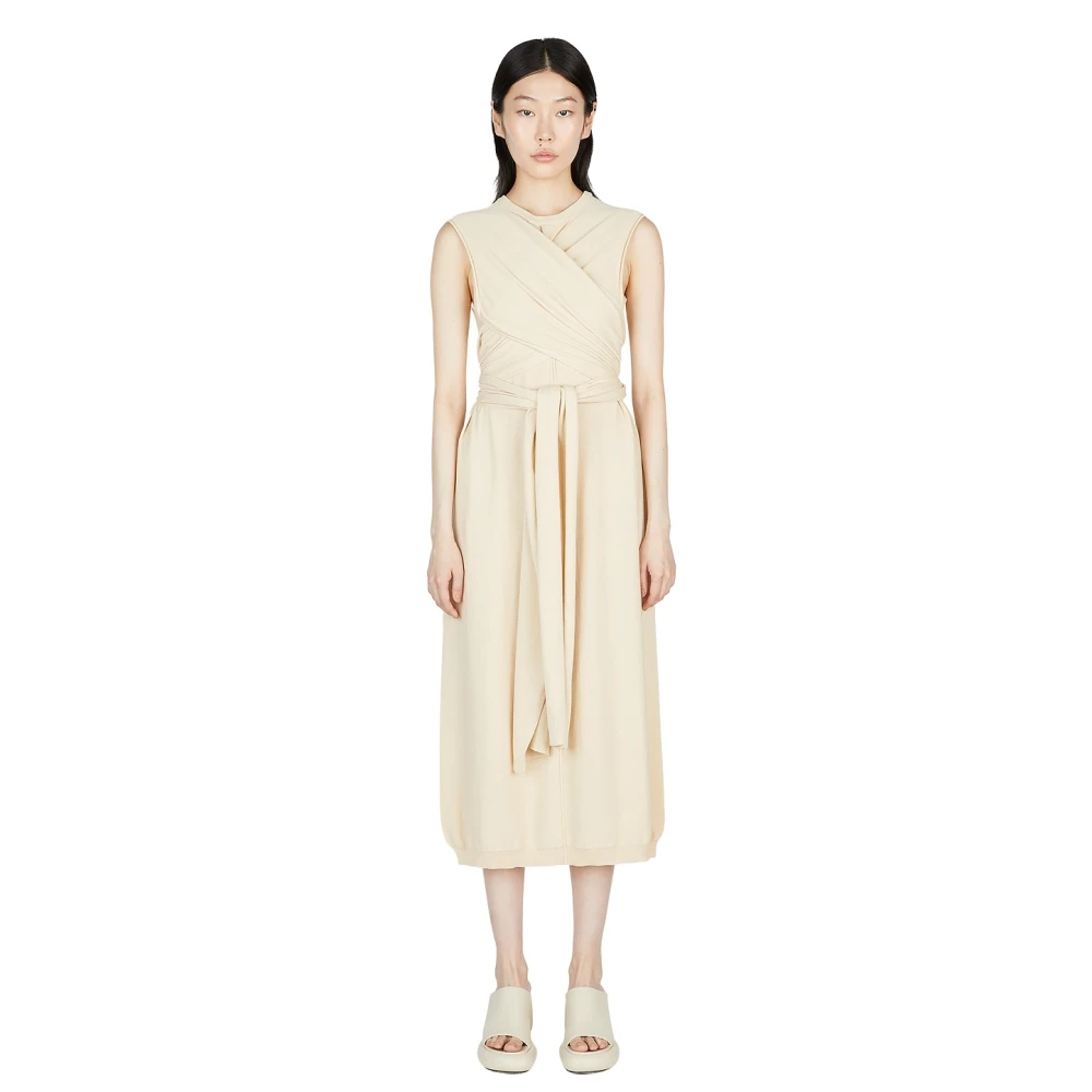 Lemaire Beige Cotton Knotted Dress - Female - Midi Dresses - L - Dresses