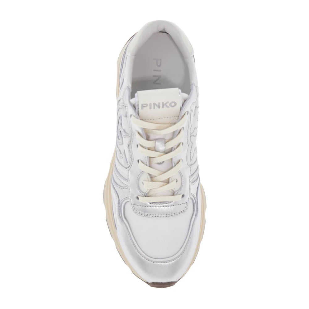 pinko Love Birds Nylon Sneakers White Dames