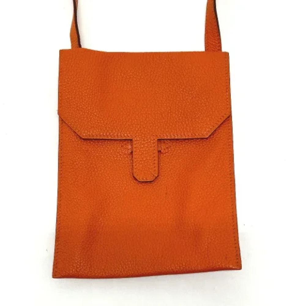 Hermès Vintage Pre-owned Canvas shoulder-bags Orange Dames