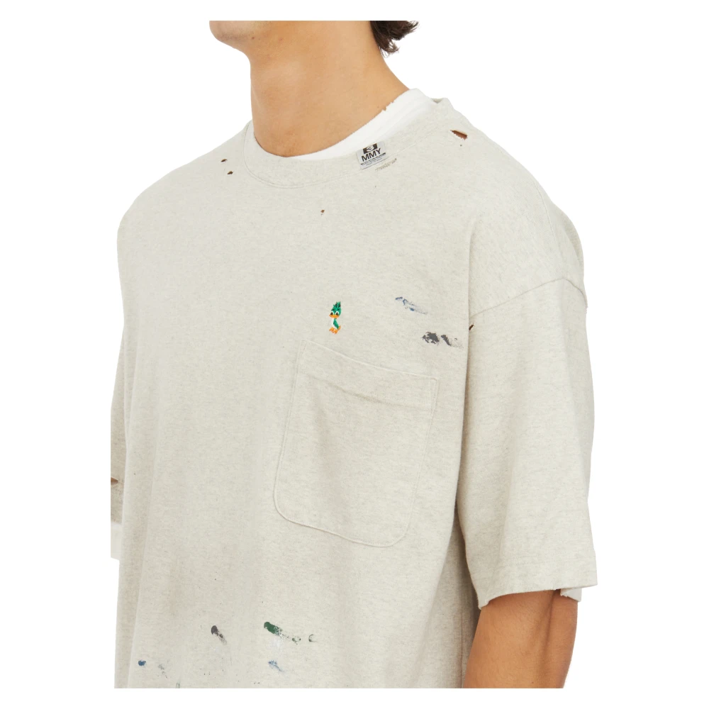 Mihara Yasuhiro Katoenen Drielaagse T-Shirt White Heren