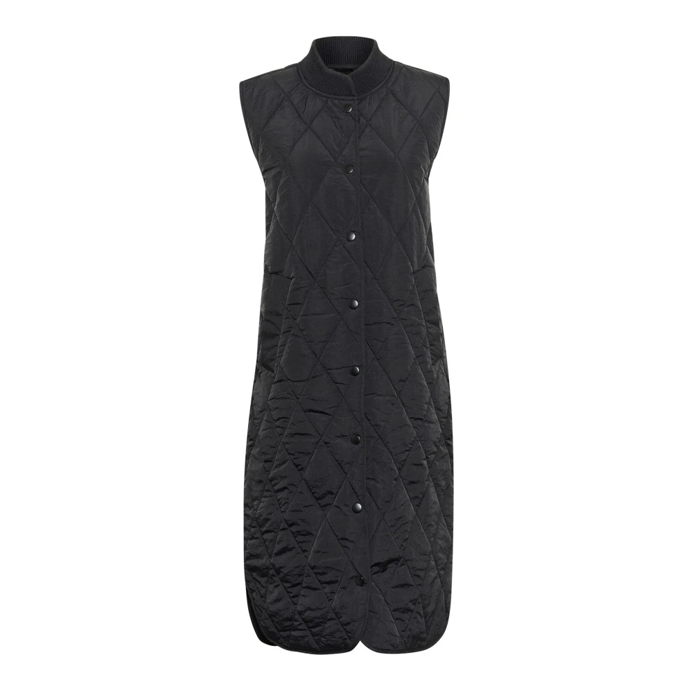 Kaffe Gewatteerd Vest Jack Zwart Diep Black Dames